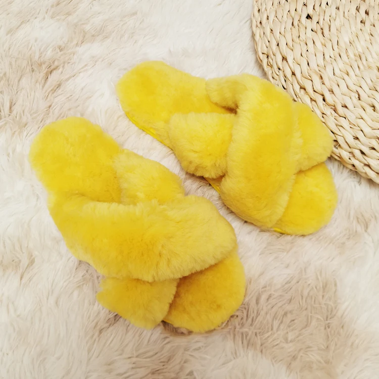 
RTS Hot Sale House Slippers For Women China Wholesale Slippers Bedroom Indoor Winter Fur Women Slippers 