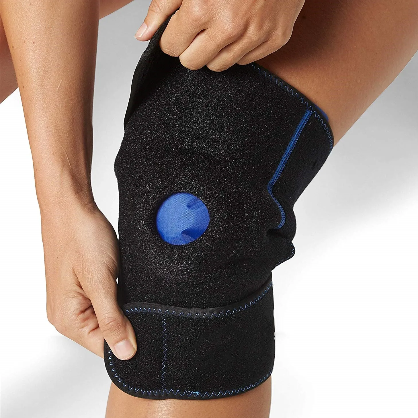 Knee Ice Pack Wrap Support For Injuries Adjustable Hot Cold Therapy Gel