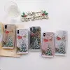 2020 New design christmas tree case style glitter liquid bling quicksand plastic phone case for iphone 7 plus xr xs max