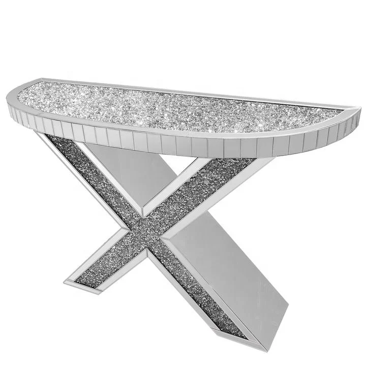 Wholesale Hall Floating Crystal Mirrored Console Table With Rectangle