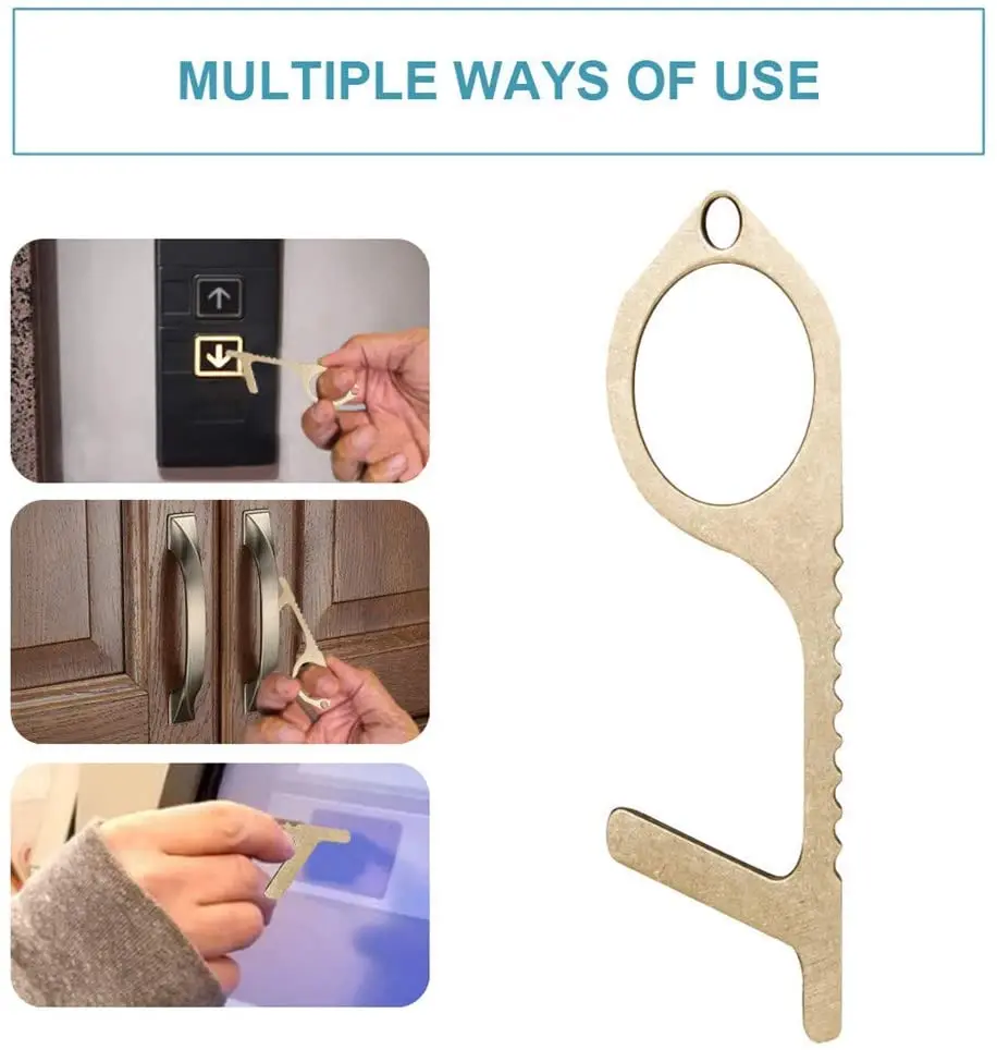 Handheld Contactless Safety Door Opener Protection Isolation Brass