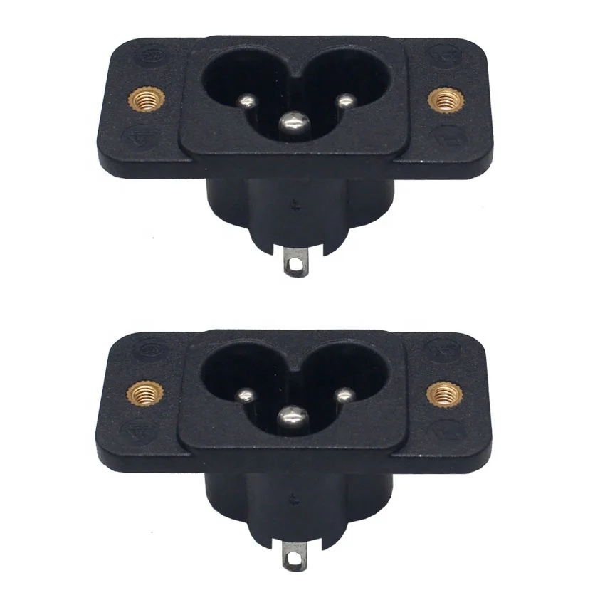 IEC C6 Power Socket Adapter - Screw Mounted C5 Male & C6 Female Plug ...