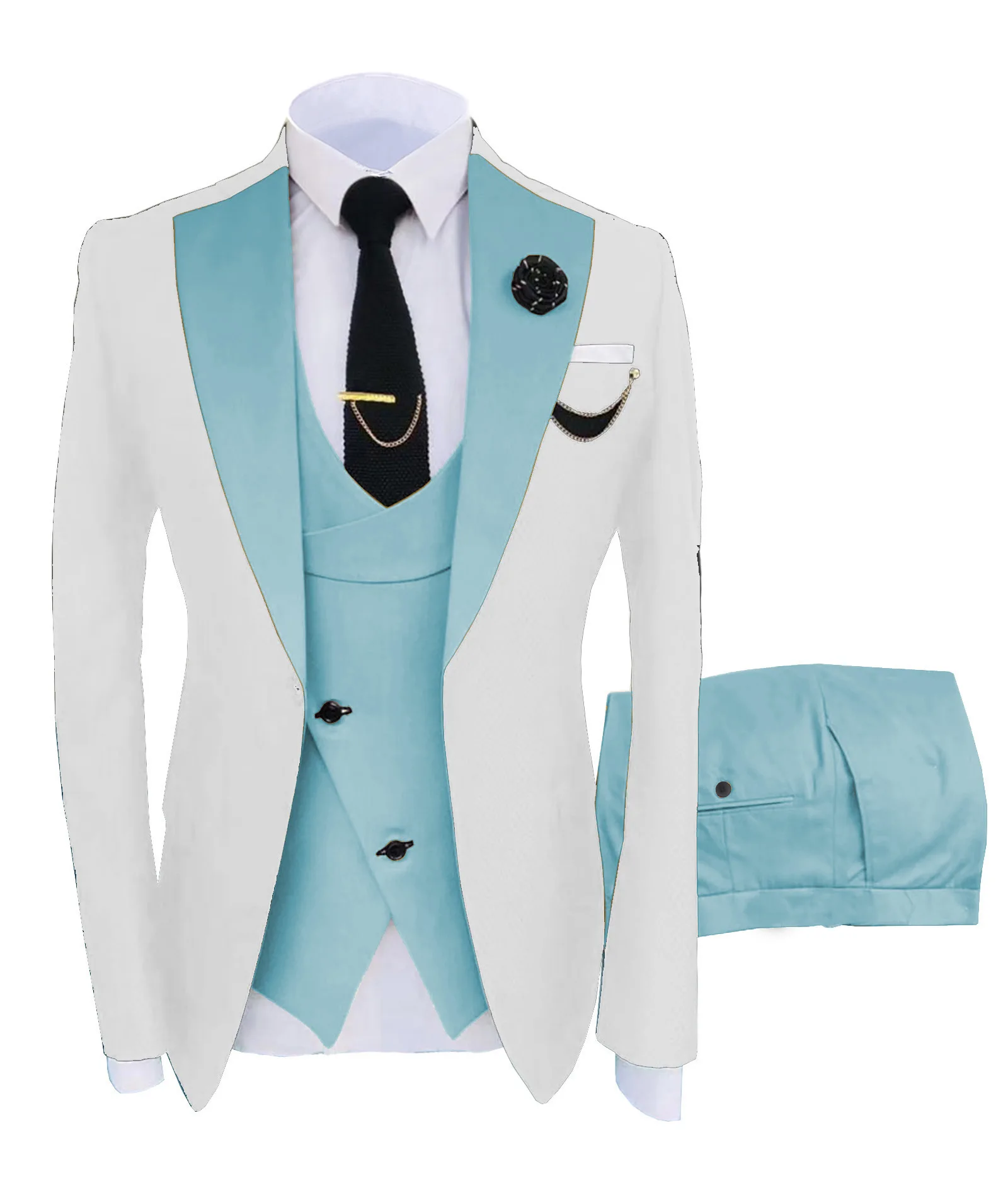 New Slim Fit Groom Wedding Business Tuxedo Formal Gentleman 3 Pieces ...