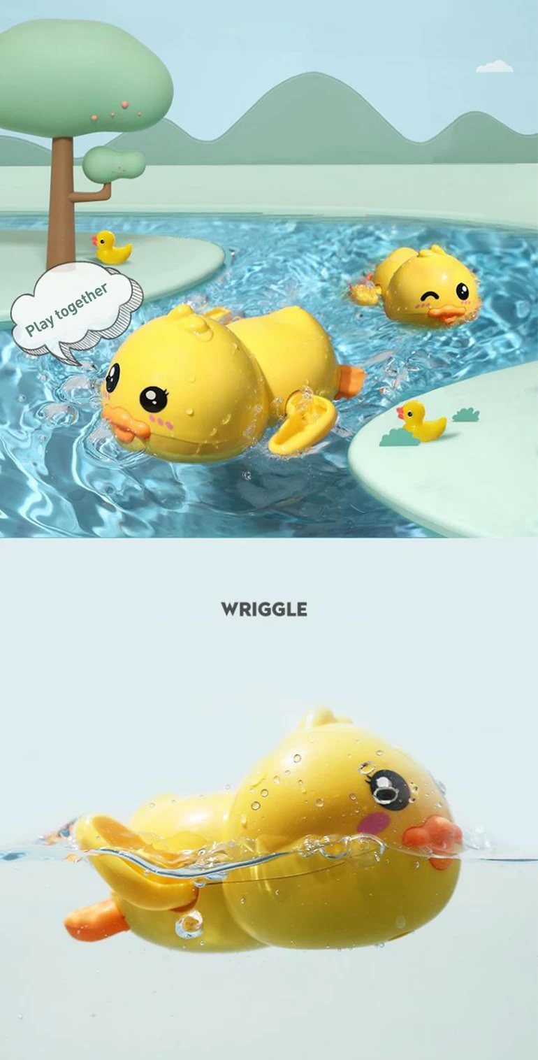 New Arrival Eco-friendly Plastic Bath Baby Toy Gift Toddler Kids Swimming Duck Wind Up Toys
