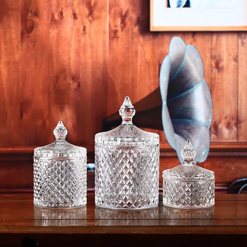 Vintage Carved Glass Candle Jar With Lid Buy Candle Jar,Glass Candle