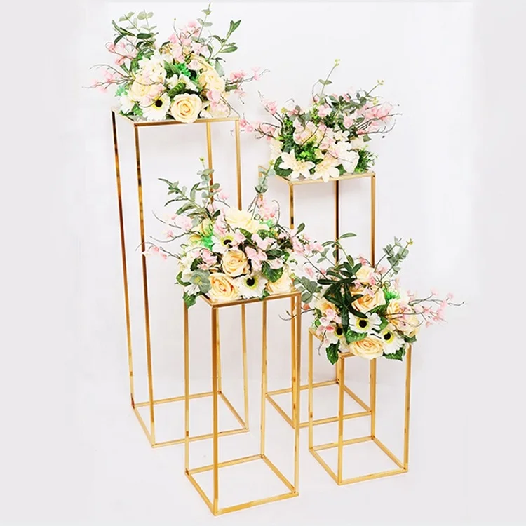 Metal Rectangle Metal Flower Vases Stand Plant Rack For Wedding Table ...