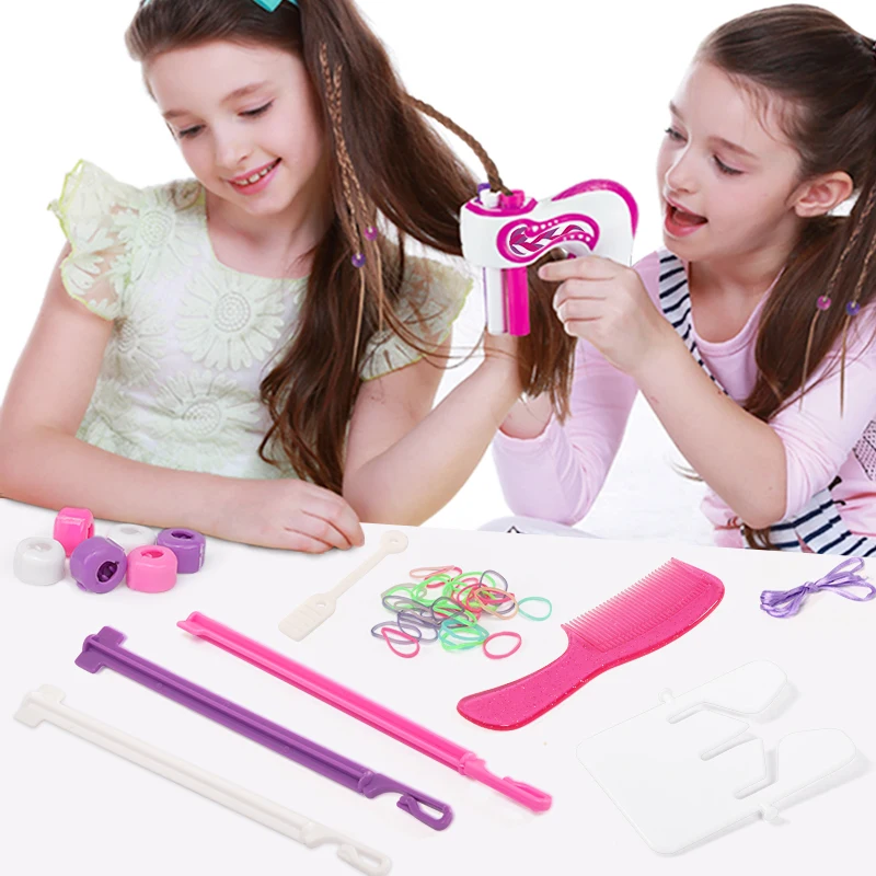 Girls Activity Diy Easy Braiding Kit Beads & Jewelry Play Set Automatic