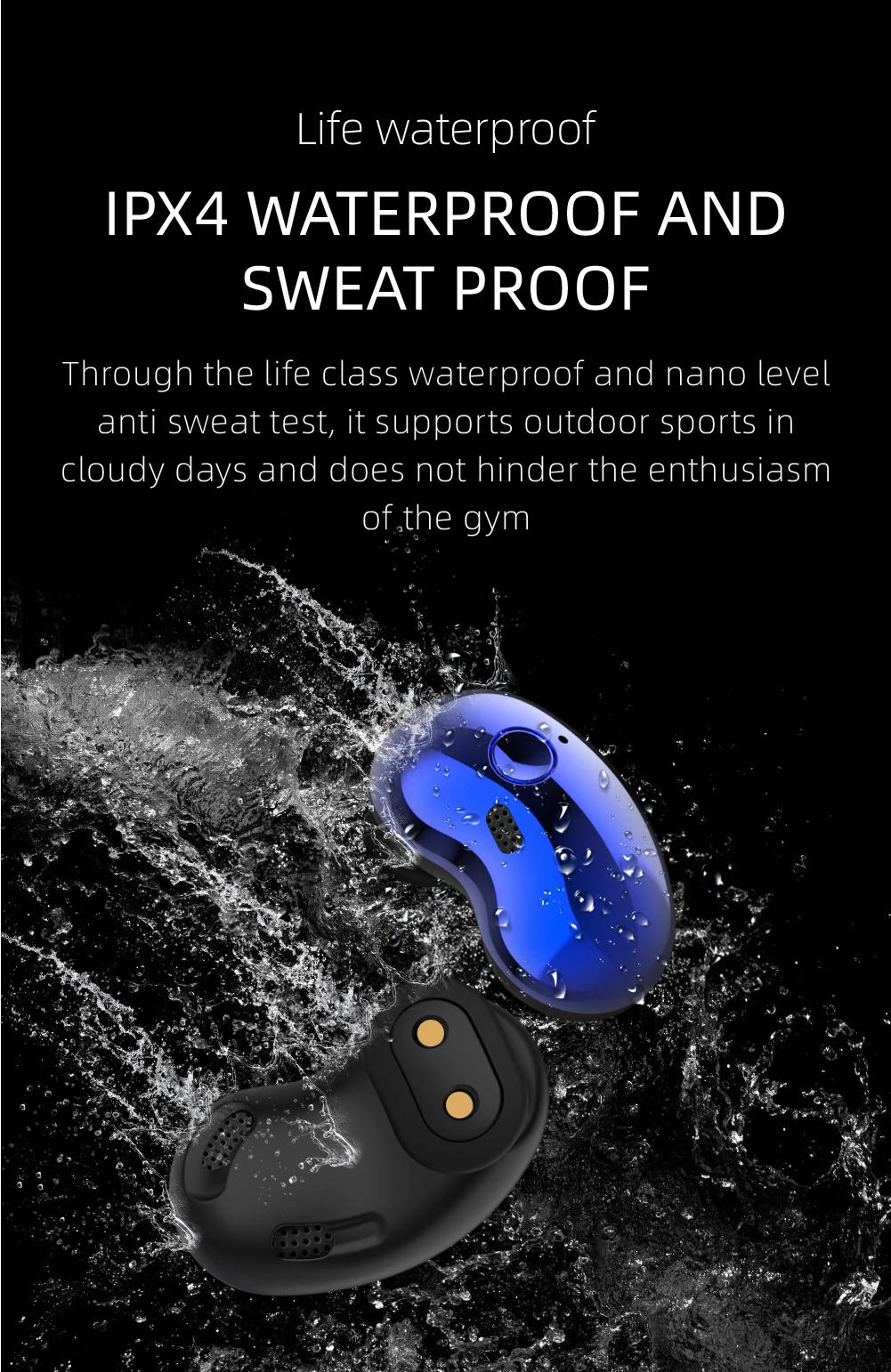 LCD Display Noise Cancelling Sports BT 5.1 Portable Earphone Wireless Earbuds S6 Plus - ANKUX.COM