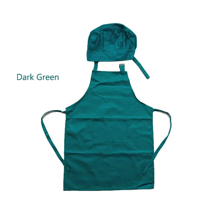 Topi Koki Anak Katun 100,Set Celemek Dapur Saku Memasak Memanggang