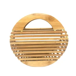 Made Handbag Woven Beach Bag Fashion Simple Style Ins Style Hot Hollow Out Woven Bag bamboo clutch purse