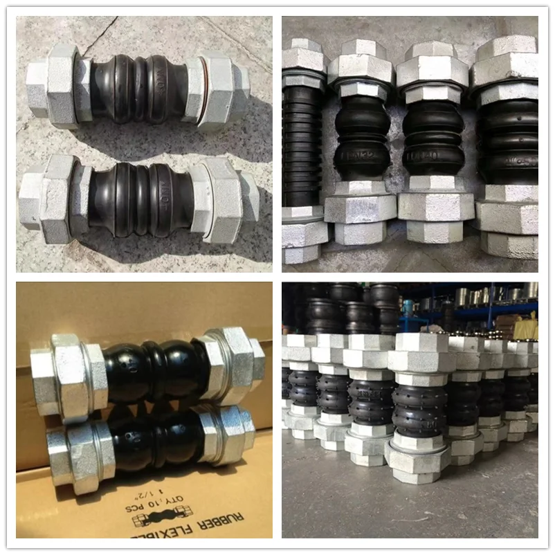 Well sealed pipe floating flange expansion rubber thread joint