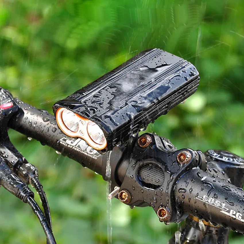 自行车自行车灯前 7000lm 大灯 2 电池 t6 led 自行车灯自行车灯灯笼