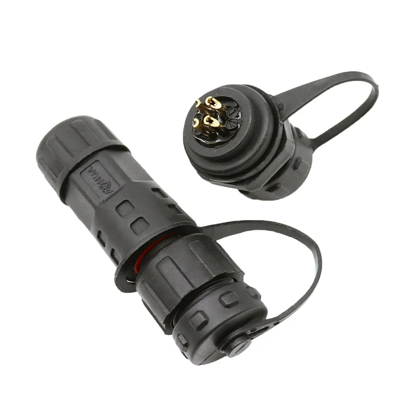 LED light 4pin waterproof connector panel mount