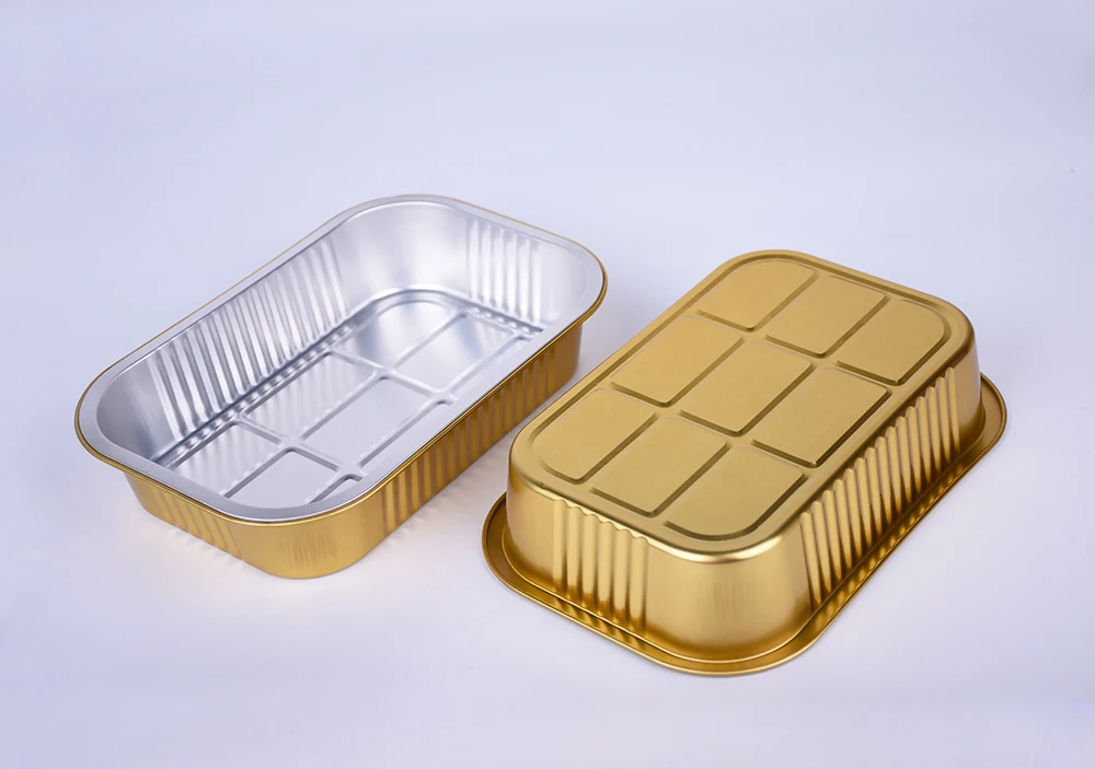 Disposable foil baking rice pan aluminum takeaway food container work home packing