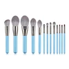 Miyaup high tech blue wood handle makeup brush 13 pcs cosmetic powder brush tools newest beauty big powder cosmetics brush