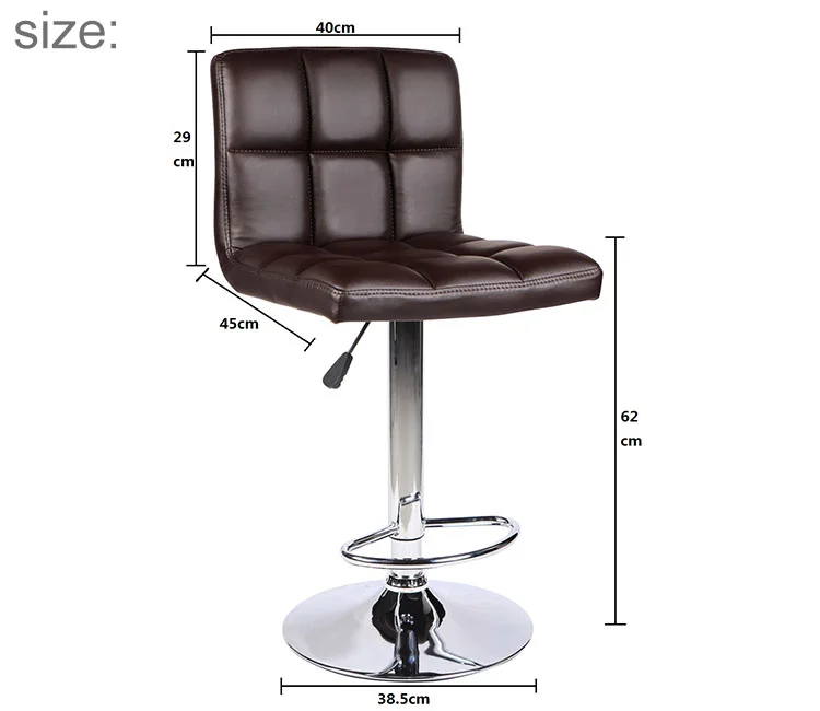 Modern Handrails Bar Chair Good Quality Leather Barstool Commercial Bar