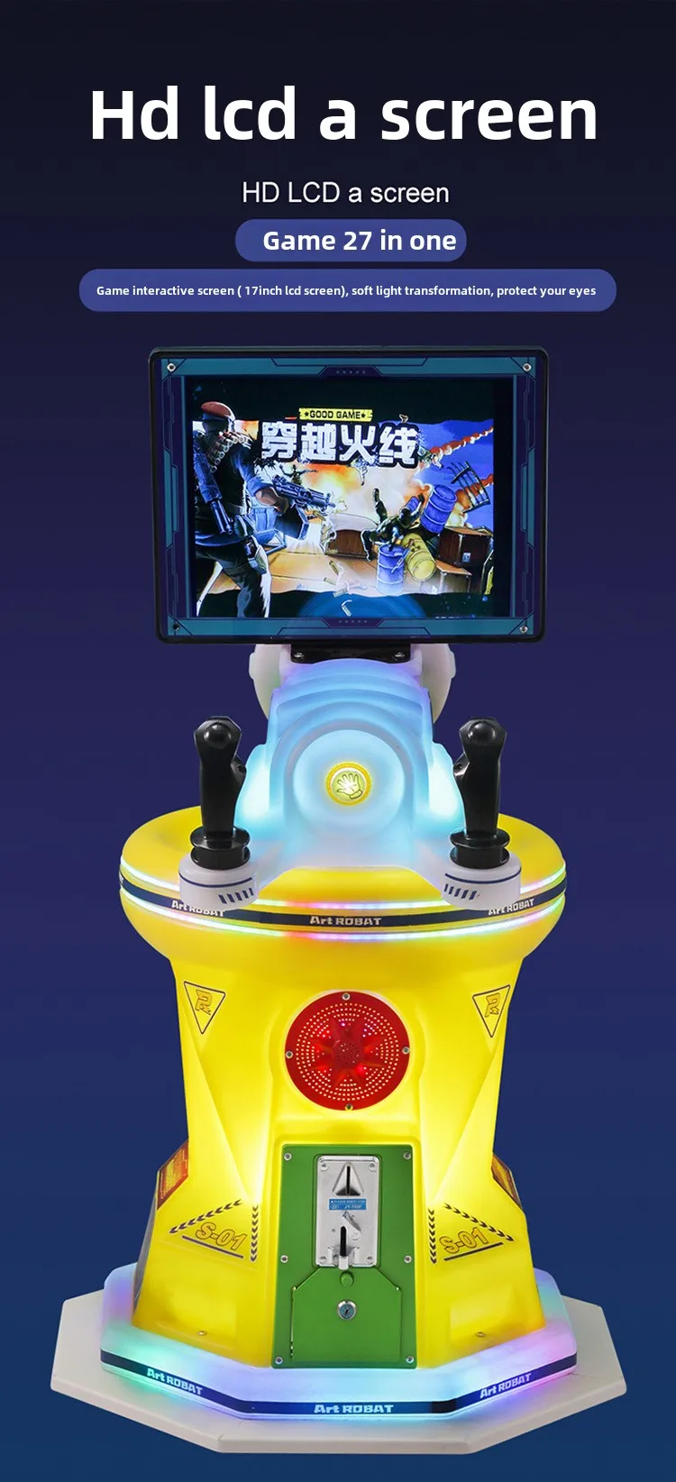 Children's Coin-Operated Gatling Shooting Video Game Machine for Mall Square Entertainment Centers and Game Cities