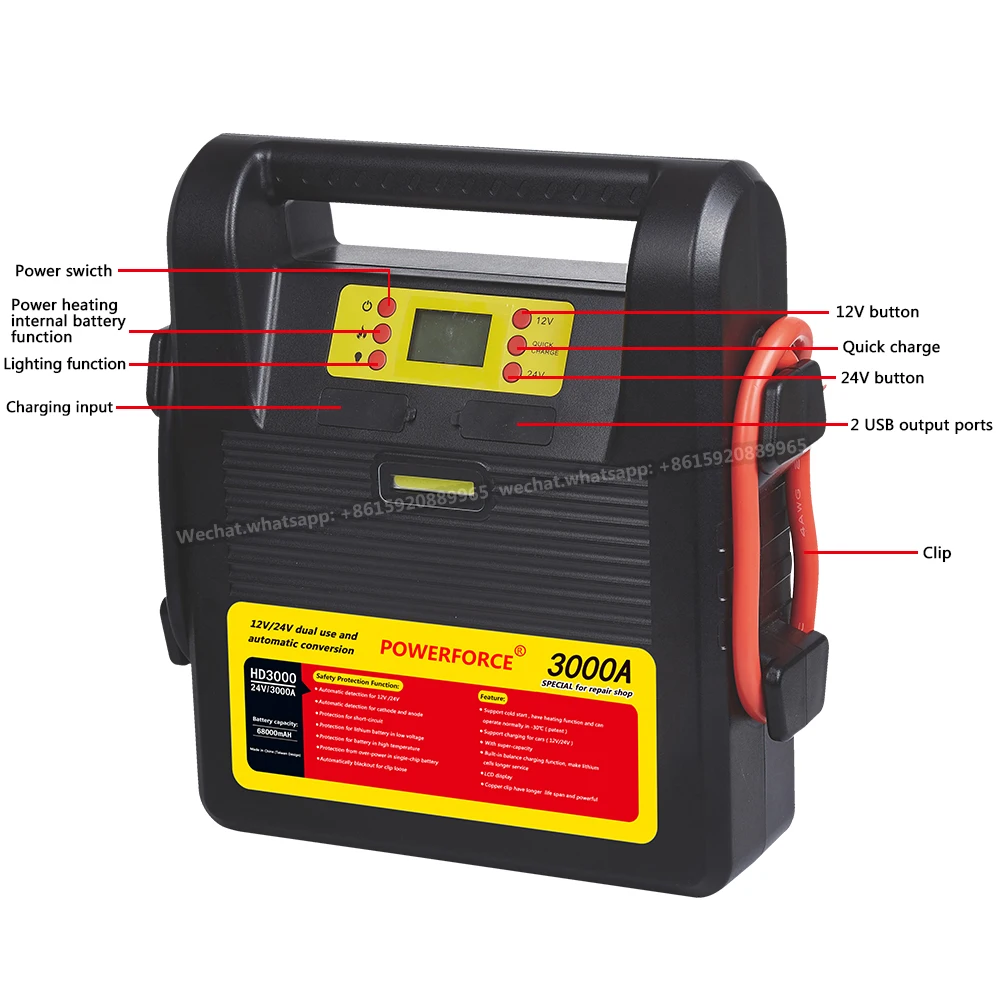 Multifunction Heavy Duty Car Truck Jump Starter 3000a 5000a 6000a For