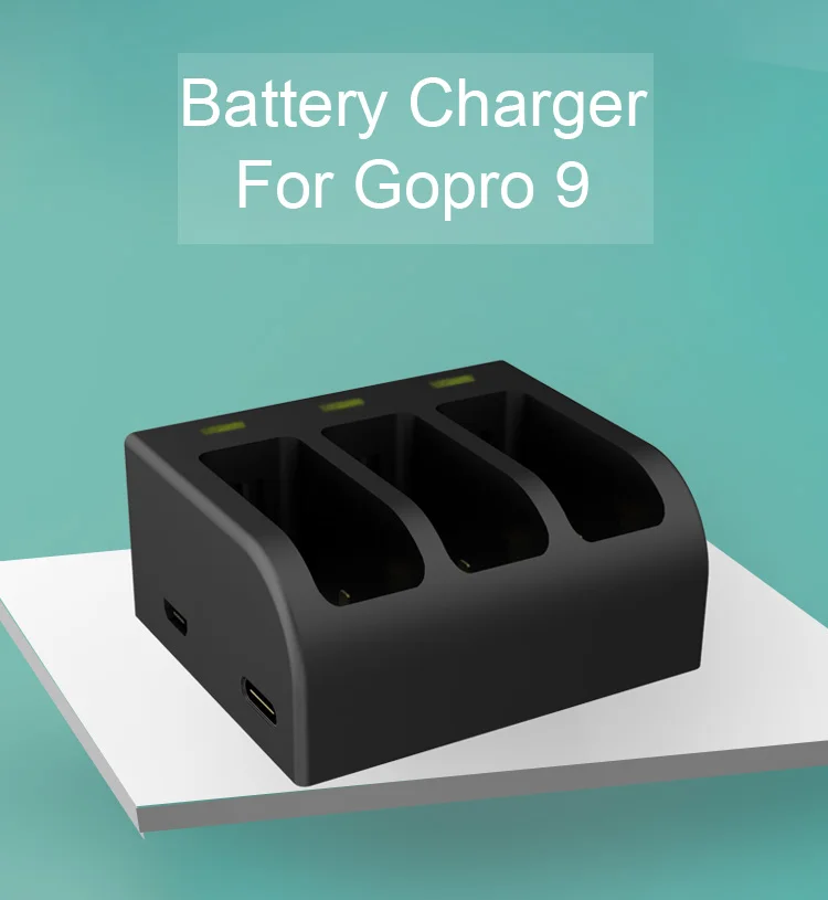 用于gopro 9配件的新产品3通道电池充电器 Buy Gopro 9黑色 便携式电池充电器 Gopro配件product On Alibaba Com