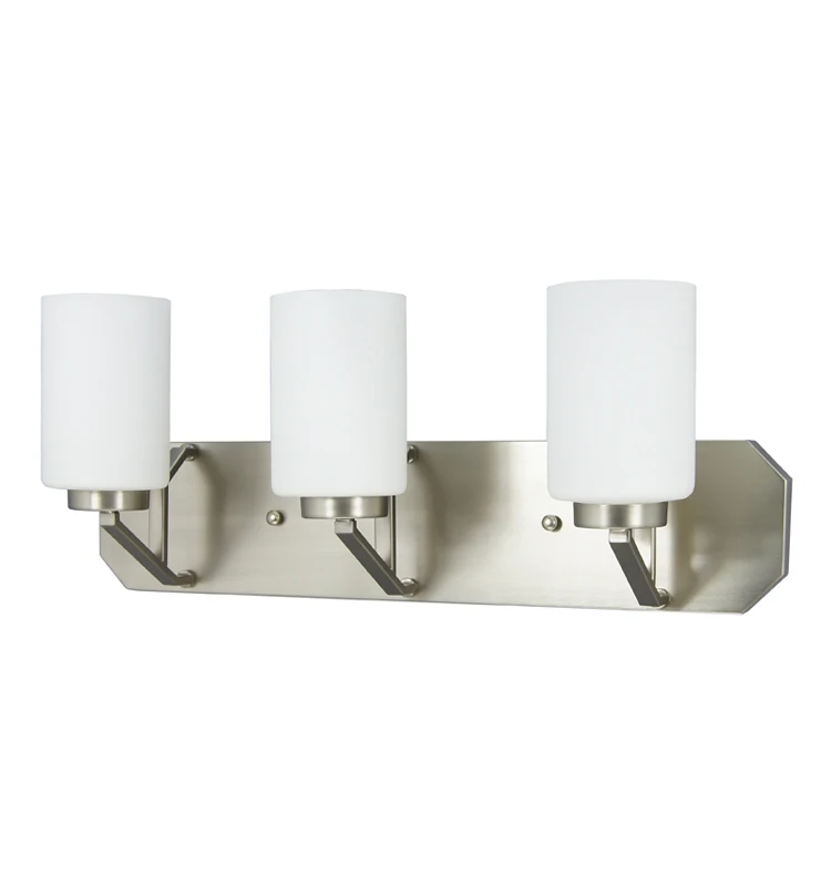 Home Hotel Satin Nickel Wall Lamp, Modern Sconces Wall Lighting 3 Light Vanity Light for Bathroom Bedroom & Kitchen