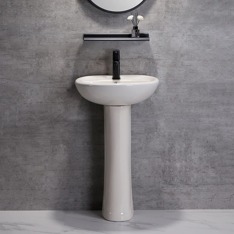 Cheap modern floor standing white hotel lavatory sanitary ware bathroom ceramic hand wash pedestal sink basin with pedestal factory