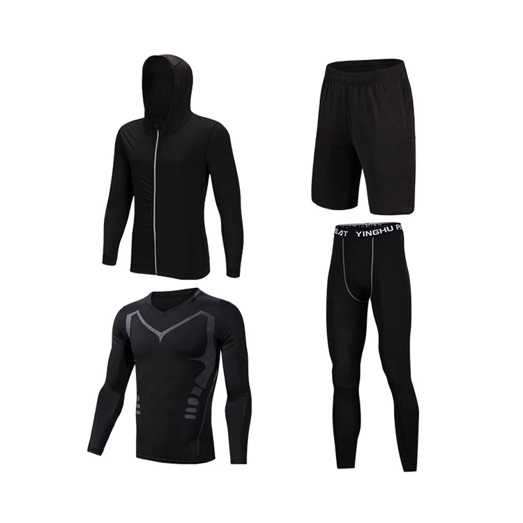 Gym Wear Athletic Hoodie Sets Mens Tracksuit Jacket Mens Sweat Outfits ...