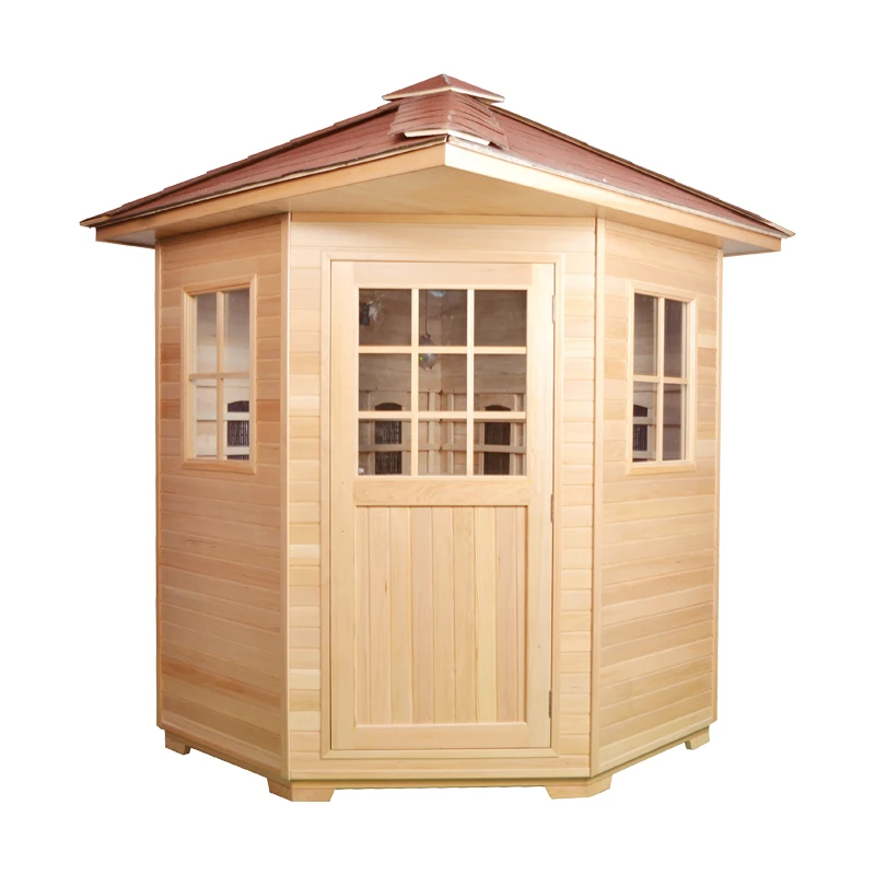 Outdoor Far Infrared Solid Wood 4 Person Dry Sauna House Canadian ...