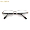 Sara Collection Eye Glass Frames Men Titanium Half Rim Optical Frame Rectangular