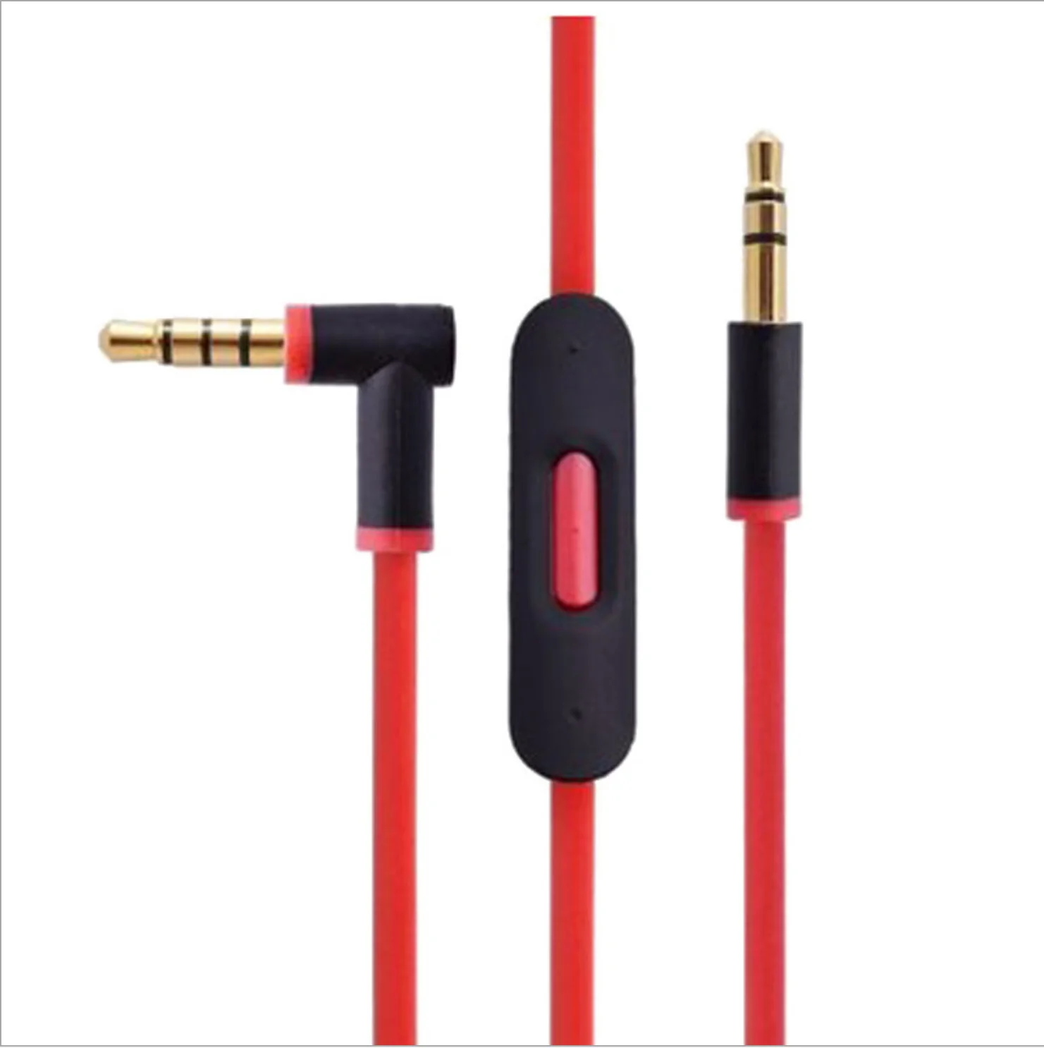 Male Red Aux Audio Cable With Mic For 