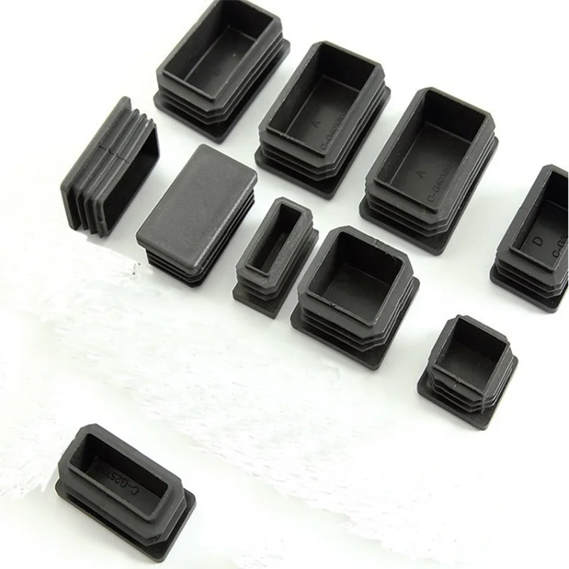 Pack of 10 Pieces Rectangular Plastic End Cap for Tube Size 65mm x 16mm 