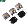 USBO 4*4*1.5 Round Cover Headphones Patch 4Pins Brass Head Button Micro Tact Switch