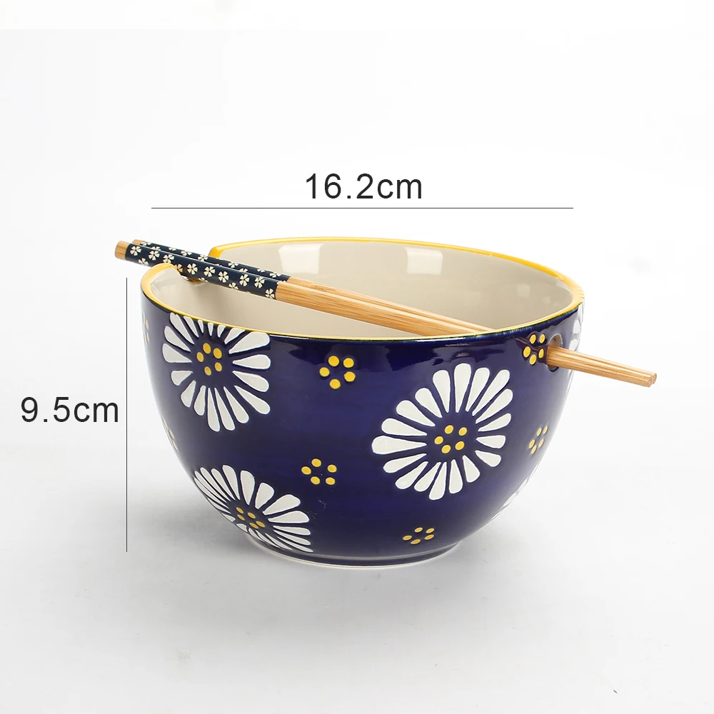 Japanese Style Large Ceramic Salad Bowls Restaurant Serving Noodle Soup