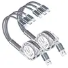 Customize multi function charging cable stretch retractable 3 in 1 usb cable