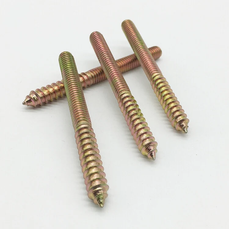 M6 M8 Wood Screw Threaded Studs Hanger Bolt Self Tapping Screw Color Zinc Plated 