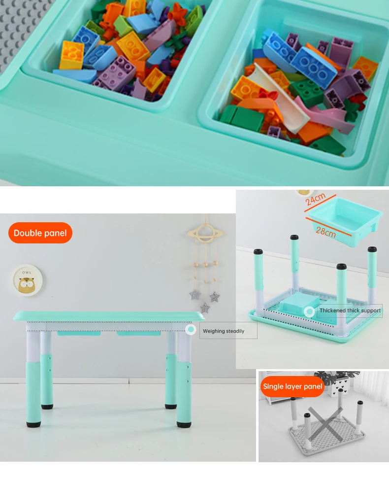 Children's building block table studay table and play fun toy table and chair