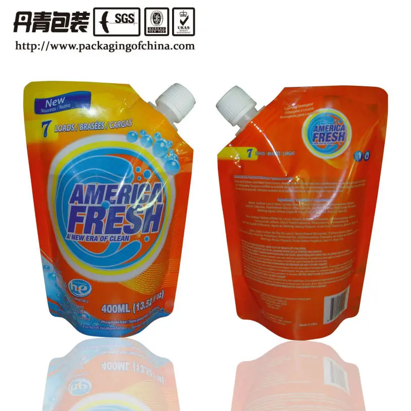 Laundry detergent stand up pouch