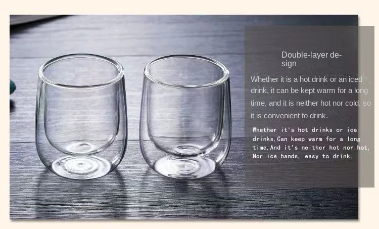 product wholesale 250ml 300ml high borosilicate double layer glass coffee cup for household tea  milk-5