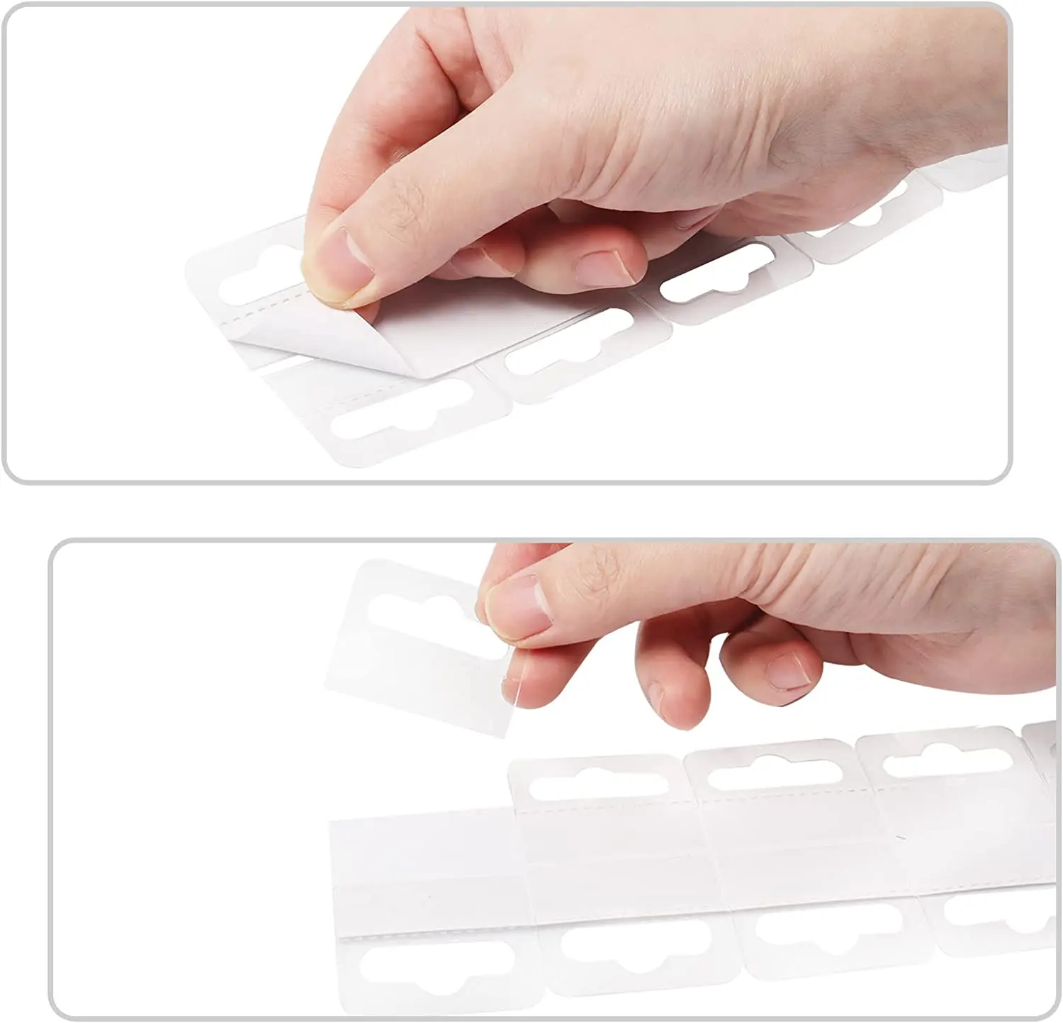 200 Pieces Self Adhesive Hang Tabs Hooks Clear Plastic Hang Tags