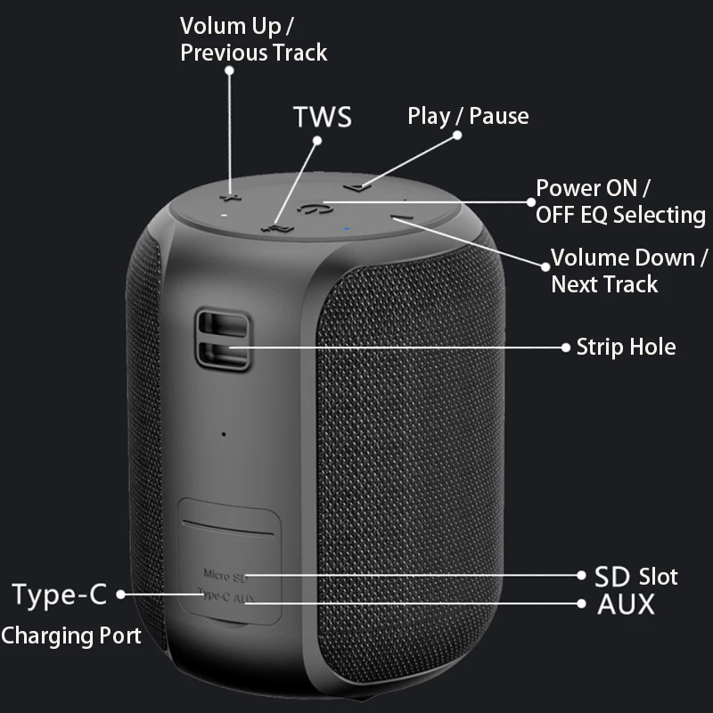 Hot Selling Good Quality Mini Outdoor Portable Bluetooth Wireless Speaker 16W - ANKUX.COM