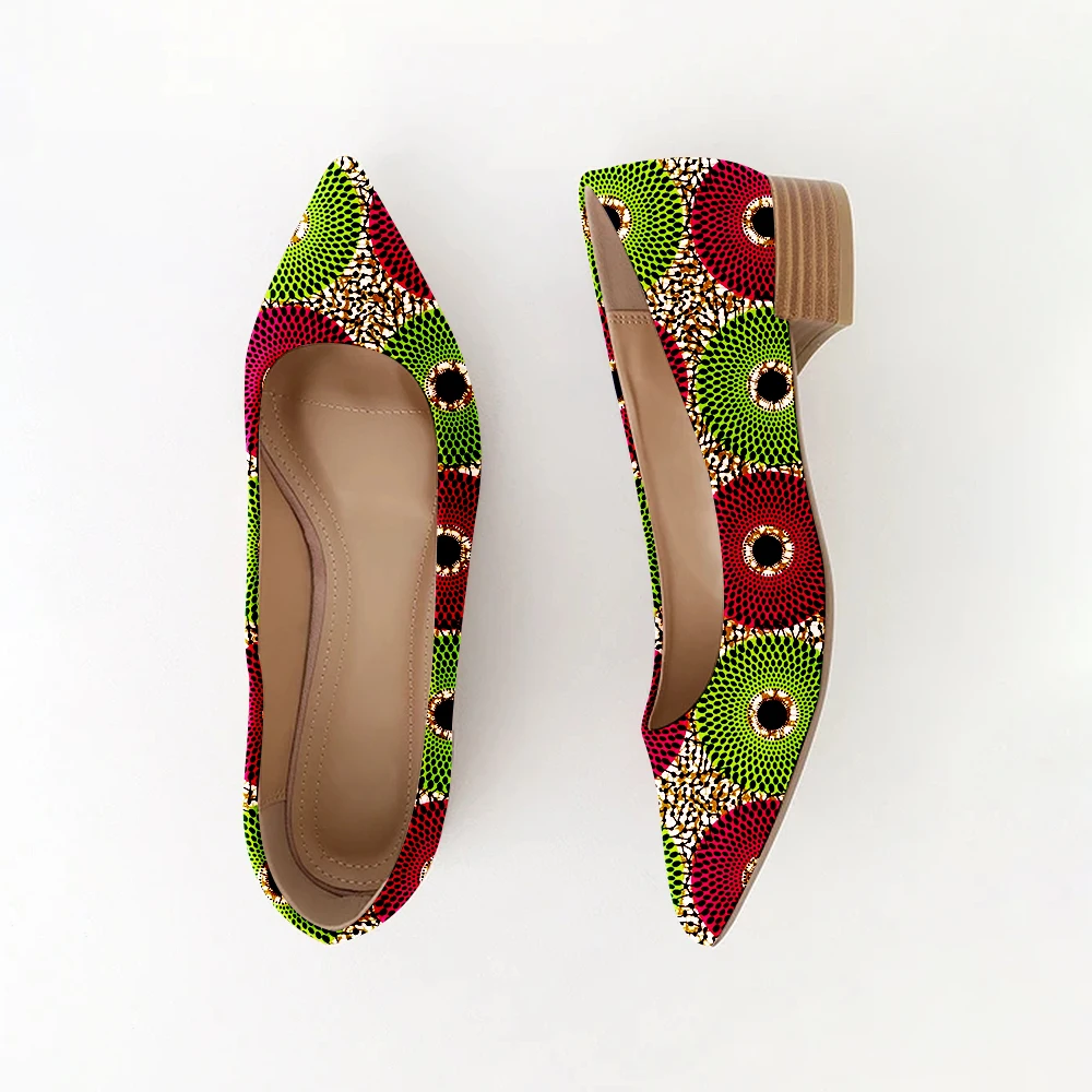 African Women Shoes Fashion Elegant Ladies Square Heel Shoes Ankara ...