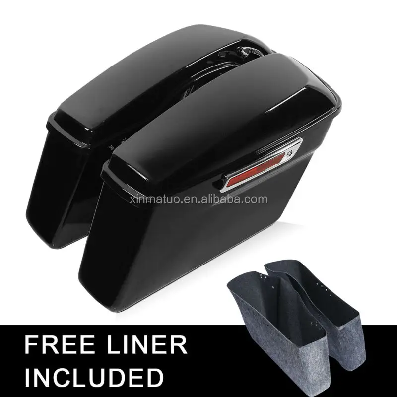 XINMATUO XF111525 - Vivid Black Hard Saddlebags for Harley
