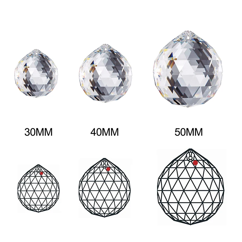 50mm Chandelier Crystal Ball Prism Drop Wedding Decorations 5 x Pcs 