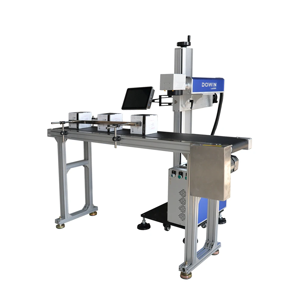 Flying fiber laser marking machine