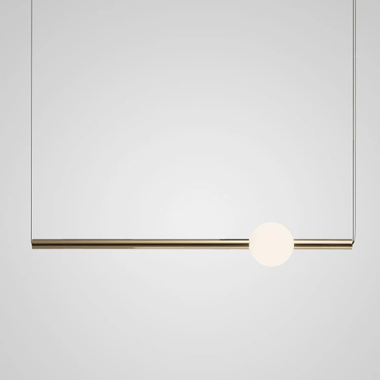 Decorative LED chandelier vertical horizontal pendant light ball combine with glass ball hanging lamp and metal stick