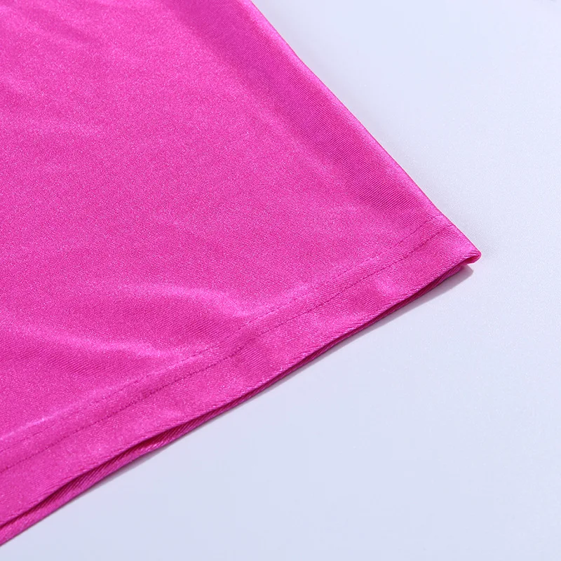 Best selling taobao dropshipping boutique fall clothing long sleeve neon pink dress