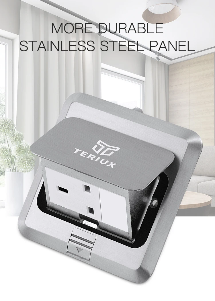 Wholesale uk standard stainless steel electrical power supply 13A pop up floor socket box