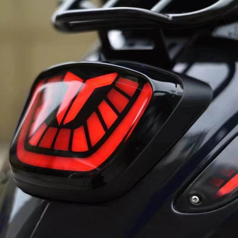 Universal Motorcycle Led Taillights Modified Flow Blackened Smoked