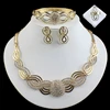 Fashion Wedding Bridal Jewelry Sets bridal of dubai Women Gold Crystal Necklace Earrings Assignment Gift