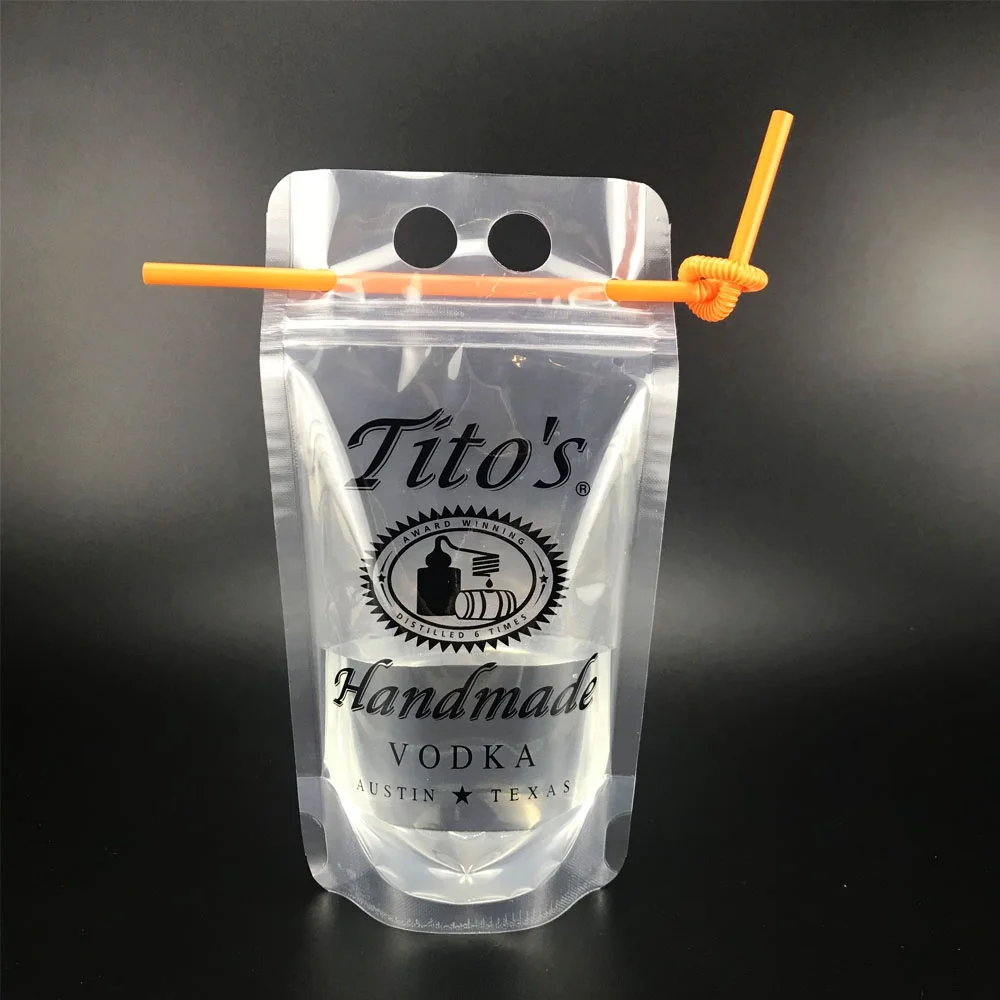 500ml Vodka Drinking Stand Up Plastic Empty Juice Pouches Clear With