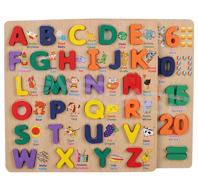 Tablero De Madera Con Letras En Inglés Abc Para Niños Buy Tablero De